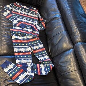 Worn Once- Hanna Andersson Blue and Red Patterned Pajama Set